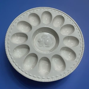 Vintage Punze Deko Keramik Teufel Eier Tablett Platte Urlaub Osterhase - Bild 1 von 3