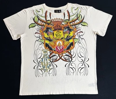 Мужская рубашка Christian Audigier размер 3XL с черепом пантеры двусторонняя ЧИТАЙТЕ ДЕФЕКТ - Изображение 1 из 4