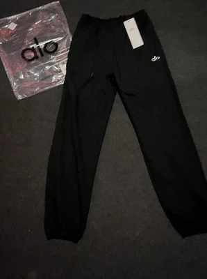 Alo Yoga Black Unisex Sweatpants Size Small Drawstring Waist Joggers Athletic - Image 1 of 4