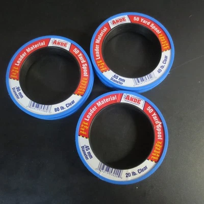 Ande Monofilament 50 Yard Spool Set - 20lb, 40lb & 80lb Clear - Image 1 of 4