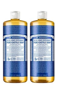 Dr Bronner's Bio Hanf Pfefferminze Reine Kastilien Seife 32 Oz, 2er Pack - Bild 1 von 5