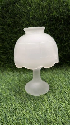 Fairy Lamp Westmoreland Frosted White Satin Glass Candle Holder 6.5” READ - Image 1 of 4