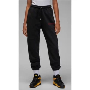 Air Jordan Spellout Damen XS bestickt Jogger Jogginghose Kordelzug schwarz rot - Bild 1 von 8