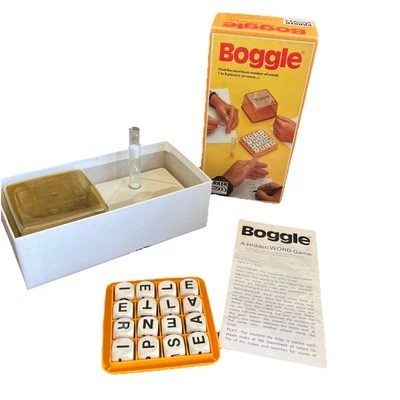 Vintage 1976 Boggle Parker Brothers  Hidden Word Game Original Brown Box - Image 1 of 4