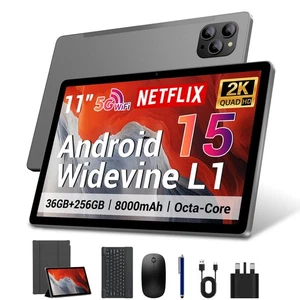 2025 Android 15 Tablet 11 Inch with Keyboard Stylus Mouse: 2K IPS Tablette (2... - Picture 1 of 9