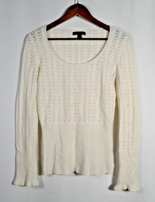 Suéter Express Mujer Hada Tejido Abierto Talla M Blanco Angelcore Boho Preppy Y2K Foto 1 de 4