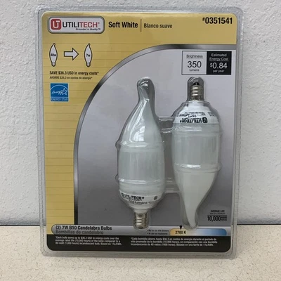 NEW Soft White Light Bulb Candelabra Bulbs 7 Watt B10 Energy Saver - Image 1 of 3