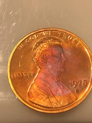 1978 S Proof Lincoln Cent Rainbow Toned - Image 1 of 2