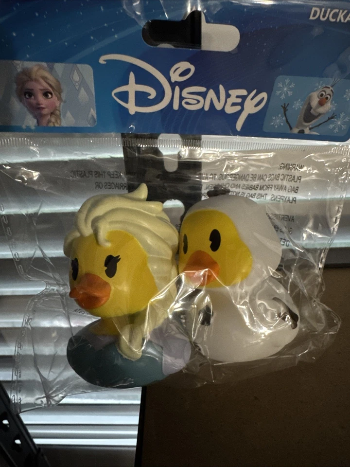 Disney — Эльза и Олаф — замороженные — резиновые утки — высота около 3 дюймов — Duckalooz - Изображение 1 из 1