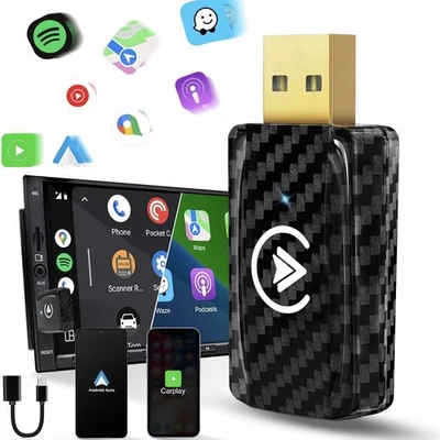 MSXTTLY Wireless CarPlay Adapter UK Android Auto Adpater 2 IN 1 SMT-AC01