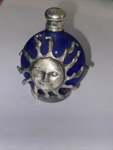 Kobaltblau Glas Zinn Sonne Parfüm Flakon - Bild 1 von 5