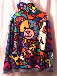 Fresh Hoods By Britto Felpa con Cappuccio Uomo Orso Medio Famiglia Multicolore Nuova con etichette - Foto 1 di 3