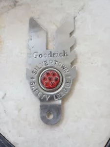 Topper targa vintage Goodrich Silvertown Safety League vetro riflettore - Foto 1 di 4
