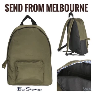NEW BEN SHERMAN Backpack Laptop School Bag Laneway Unisex BSBAS2011A Khaki Green - Picture 1 of 4