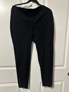 CHICOS Dressy BLACK Ankle Leggings - Silver Buttons - Women’s Size 3 (US 18) - Bild 1 von 6