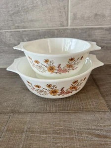 Vintage Pyrex • Country Autumn "England" • Casserole Dishes • Set Of 2 • No Lids - Picture 1 of 7