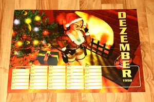 1998 Tomb Raider Lara Croft PS1 Calendar December Vintage rare Poster 56x40cm - Picture 1 of 4