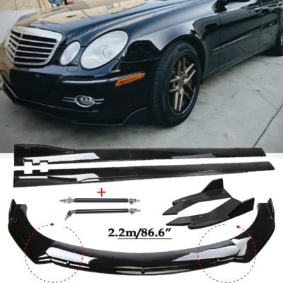 For Mercedes-Benz E200 E250 E280 E300 E350 E450 Front Bumper Lip Spoiler Splitte — 第 1/4 张图片