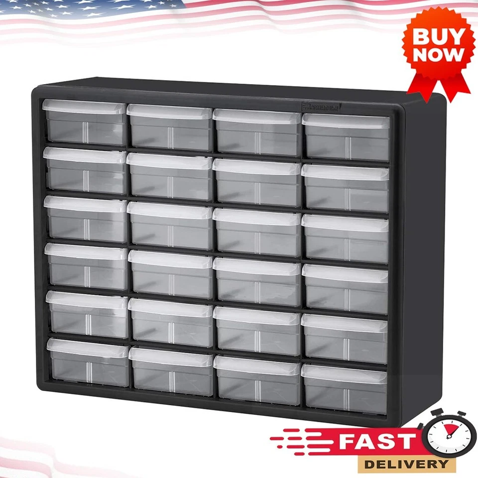 Akro-Mils 10124 24 Drawer Plastic Parts Storage Hardware and Craft Cabinet