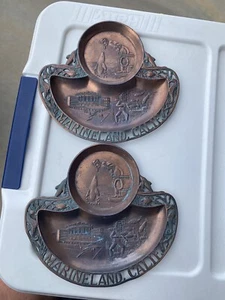 Two MARINELAND of the PACIFIC Brass Souvenir Trays - Bild 1 von 5