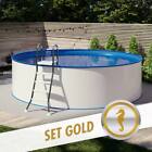 Aufstellpool-Set GOLD  3,50 x 1,35 m BLAU Stahlwandpool, Filteranlage, Leiter