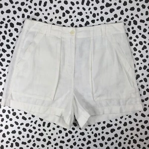 Pantalón corto de lino cargo blanco junto al mar J.CREW para mujer talla 10 BY298 - Imagen 1 de 6