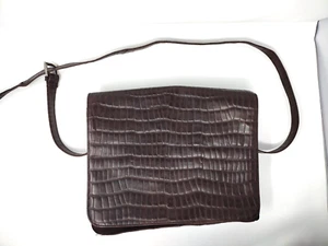 Wilson's Leather Croc Embossed Messenger Bag Attache Case Shoulder Bag, NWOT - Picture 1 of 11