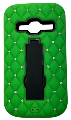 Cellairis Phone Case with Stand for ZTE Concord II - Hybrid Ripple Green/Black - Image 1 of 4