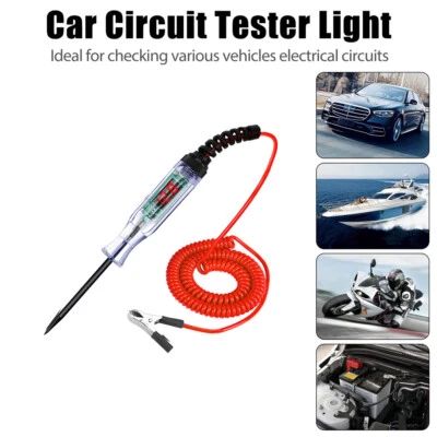 RACRDO 12V Circuit Tester Probe 3-48v Electric Car Fuse Test Light Voltage Pen Detector