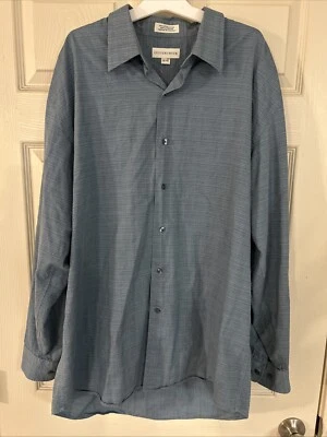 Cutter & Buck Shirt Mens XL Blue Textured Button Down Long Sleeve Dress Shirt - Image 1 of 3