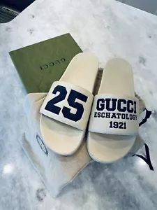 Gucci - Pursuit 25 Leather Men’s Slides Shoes - Picture 1 of 5