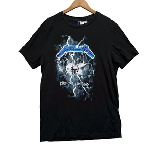 Men's T-Shirt Black Metallica Ride The Lightning Metal Classic Rock Band Tee S - Picture 1 of 4