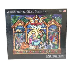 Vermont Christmas Company Stained Glass Nativity Jigsaw Puzzle 1000 Piece New - Picture 1 of 4