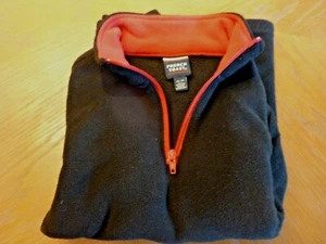 Boys Black Fleece Zip Neck with Red Accent, Long Sleeve Top by "French Toast" - Picture 1 of 6