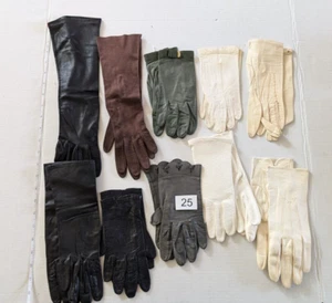 Lote de 10 pares de guantes de cuero vintage museo desahesión #25 - Imagen 1 de 24