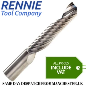 Solid Carbide Single Flute Spiral Router Bit End Mill For PVC Acrylic Hard Wood - Picture 1 of 1