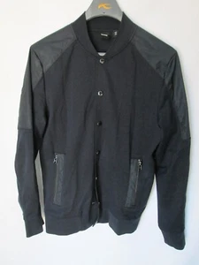 BOSS Hugo Boss Black Snap Up Cotton Blend Navy Jacket Size M Zippered Pockets - Picture 1 of 7