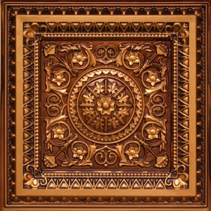 3D Tin Look PVC Glue Up/Drop In Ceiling Tiles 2x2 D1223 Brushed Gold Pack/6 - Picture 1 of 2