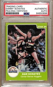 Tarjeta firmada/automática 1985-86 Star Company #56 Danny Schayes Nuggets PSA/ADN 179106 - Imagen 1 de 2