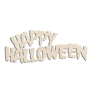 Happy Halloween Laser Cut Out Unfinished Wood Shape Craft Supply - Picture 1 of 6
