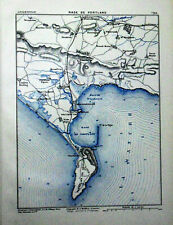 1884 Original Mappa Militare MARGA..CARTE DE RADE DE PORTLAND.ANGLETERRE..ETNA