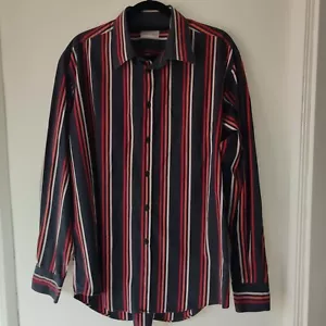 Versace Classic gestreiftes Hemd Gr. 17,5 EU 44 Medium schwarz rot orange Knöpfe - Bild 1 von 14