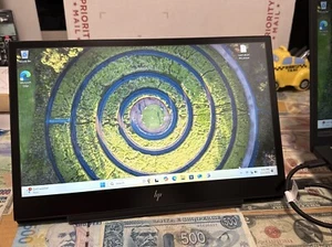 HP EliteDisplay S14 14" FHD Portable USB-C Display W/USB-C cable - Picture 1 of 11