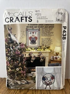 McCall's P438 COUNTRY ANGEL CHRISTMAS Quilted Ornaments Stockings Tree Skirt New - Picture 1 of 3