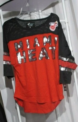 NUEVO CON ETIQUETAS - NBA HARDWOOD CLASSIC - CAMISETA PARA MUJER MIAMI HEAT MESH TALLA S Foto 1 de 4