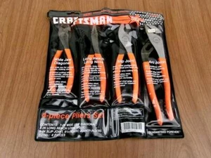 CRAFTSMAN USA. 4-PIECE ORANGE NEON HANDLE PLIERS SET # 45234 NOS - Picture 1 of 10