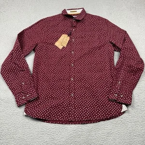 Across The Pond Shirt Mens Medium Burgundy Red Button Up - Picture 1 of 14