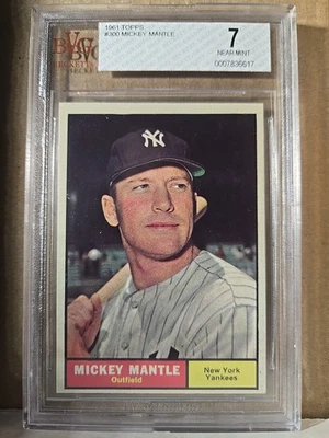 1961 Topps #300 Mickey Mantle Hof Yankees en muy buen estado 7 casi nuevo gran color sin nieve 6617 Foto 1 de 2