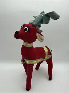 Vintage Dakin Dream Pets rotes Rentier Figur beflockt MCM lesen - Bild 1 von 6