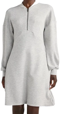 Mini Vestido Scoop Para Mujer Ultimate Tejido Buceo Cremallera Frontal Gris Jaspeado Talla XXL (20) Foto 1 de 4